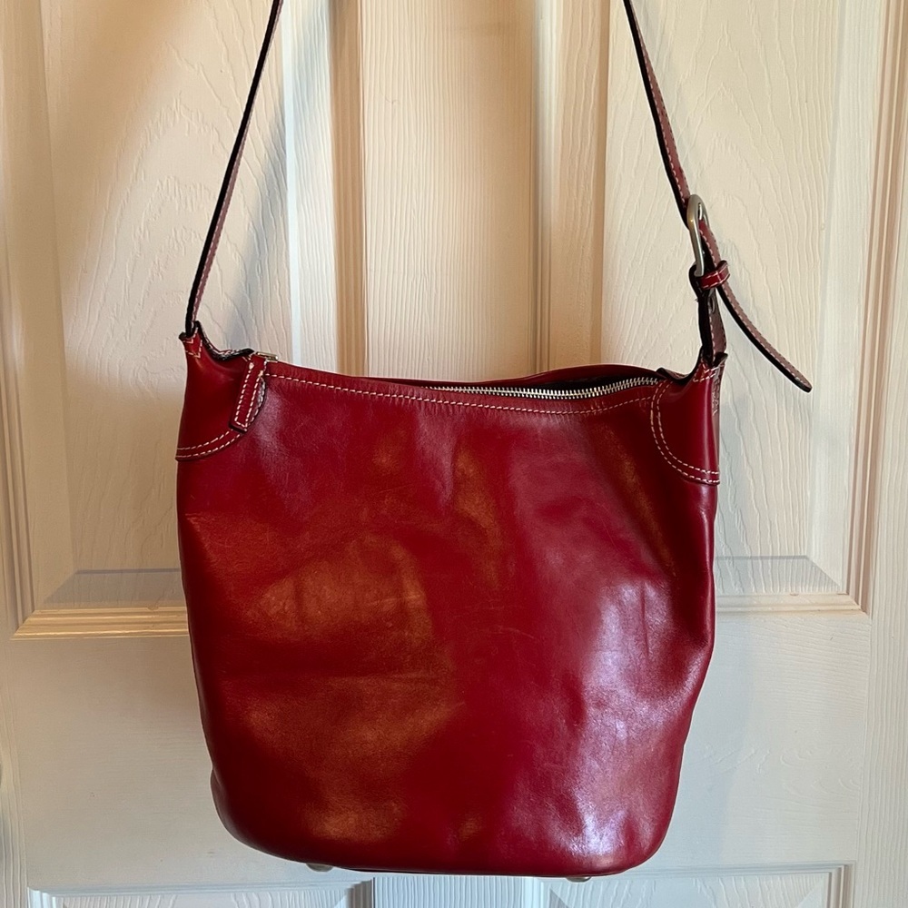 Red Latico Leather Shoulder/ cross body Bag